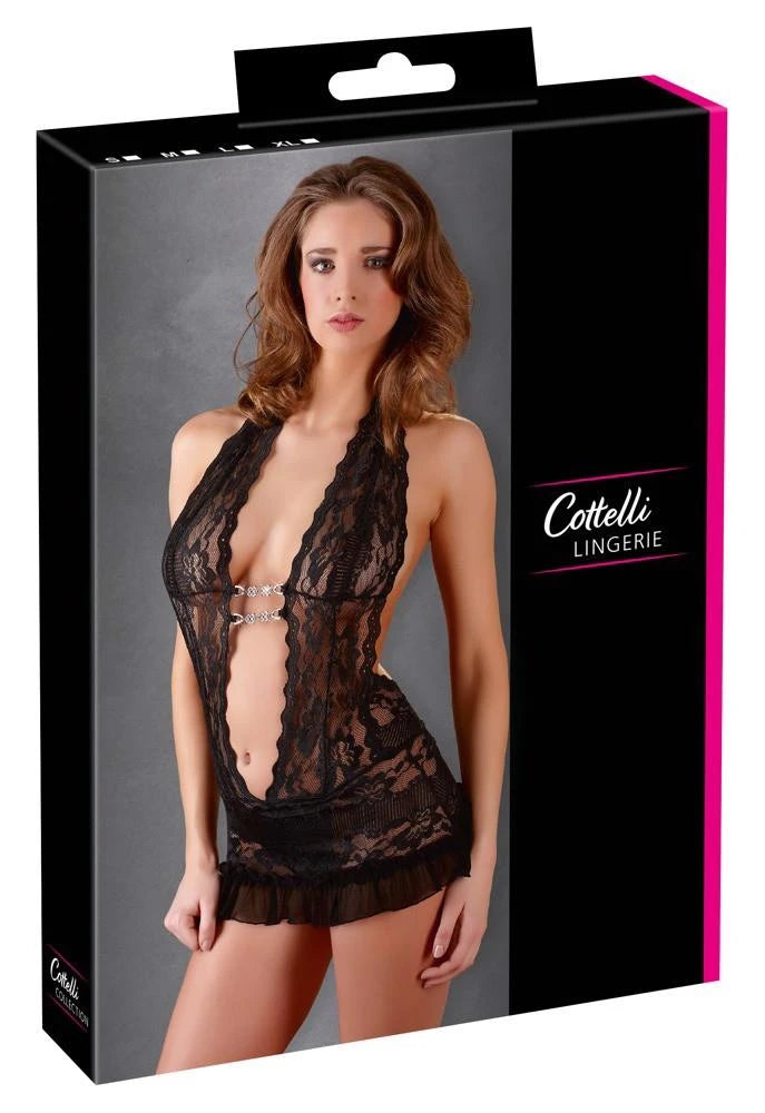 Robe en dentelle noire M