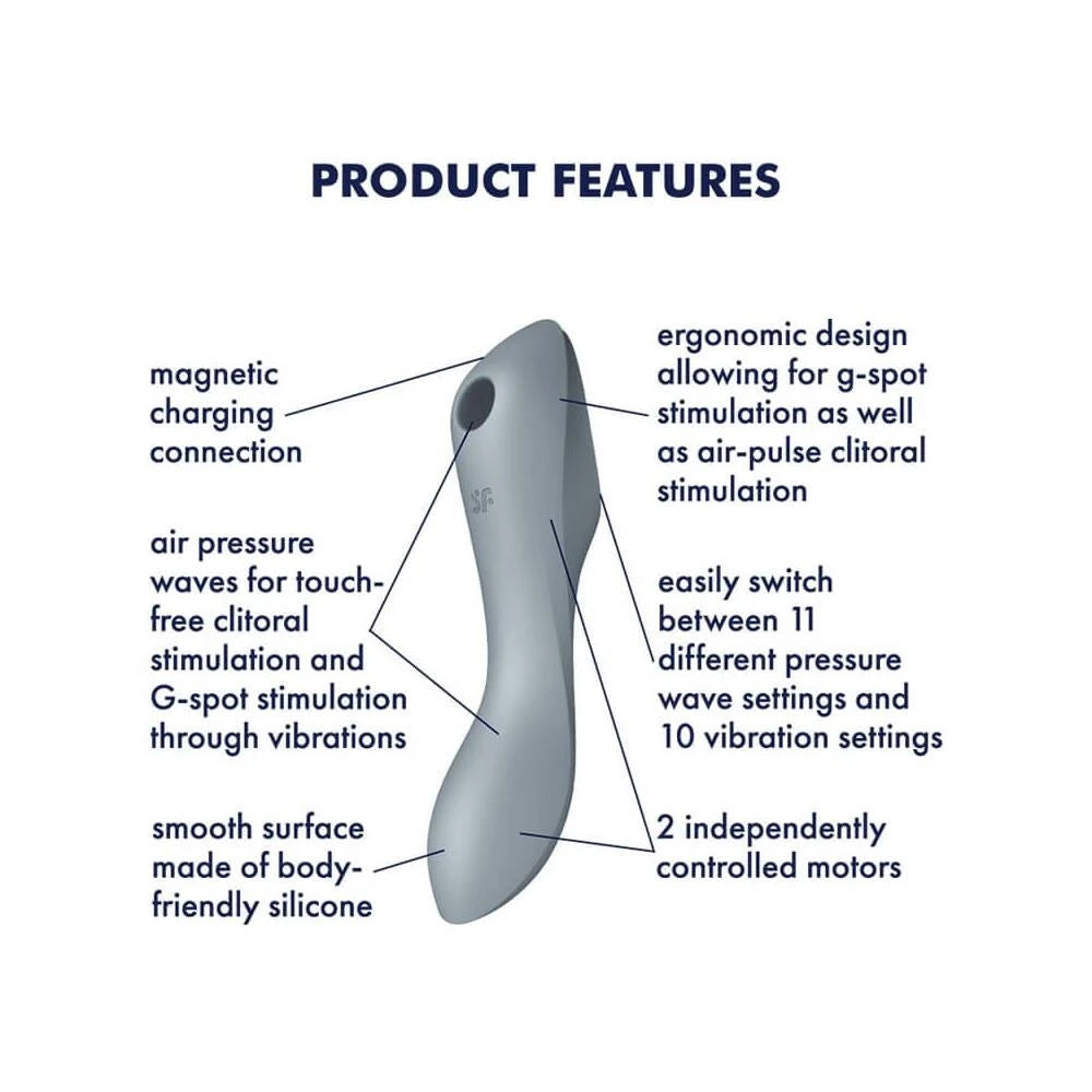 Estimulador de clítoris Curvy Trinity 3 – tallas grandes, gris | Satisfyer