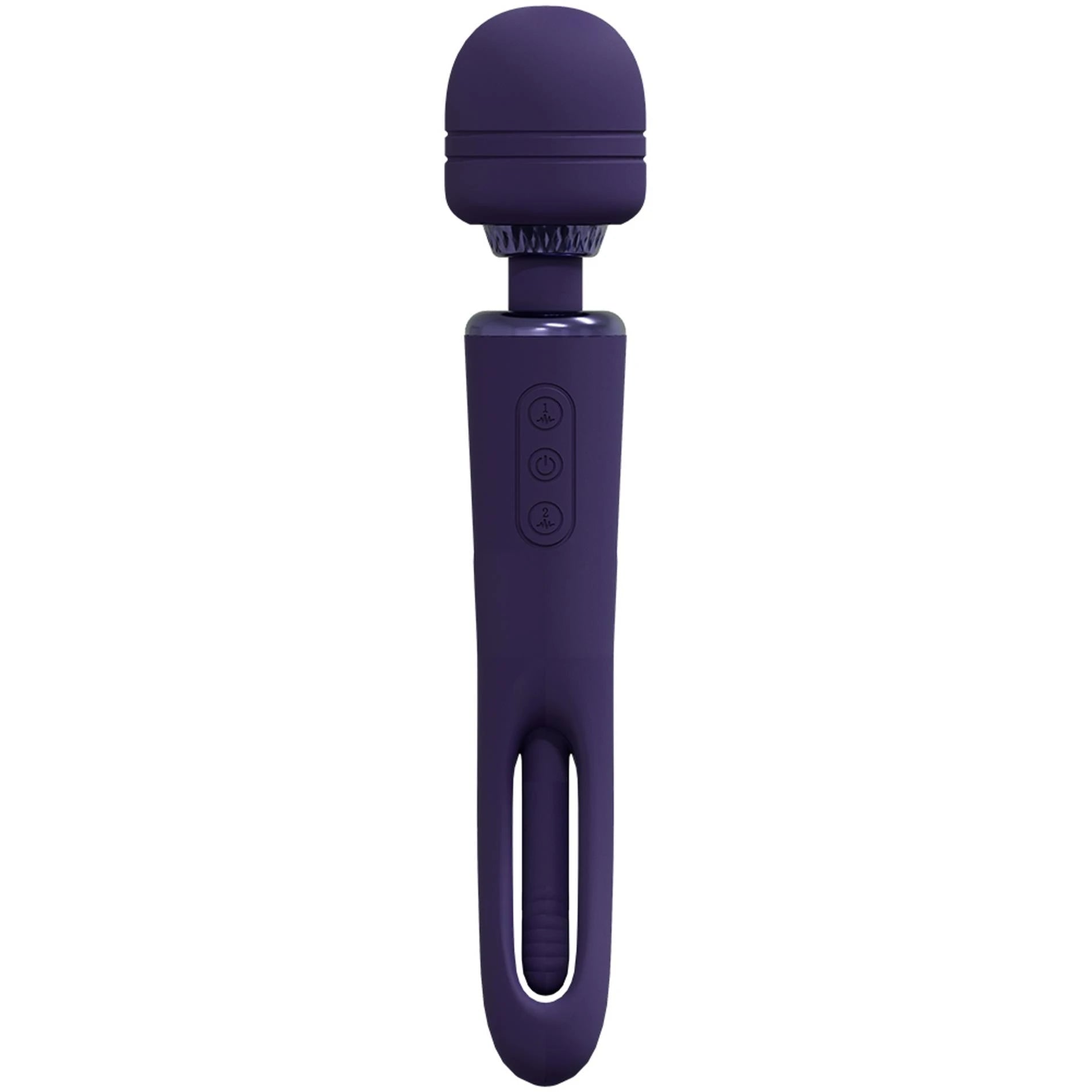 Kiku - Double Ended Wand with Innovative G-Spot Flapping Stimulator - Purple