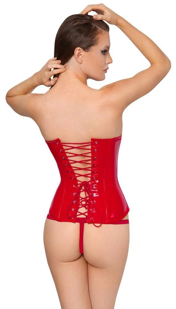 Corset – wetlook, red | Black Level