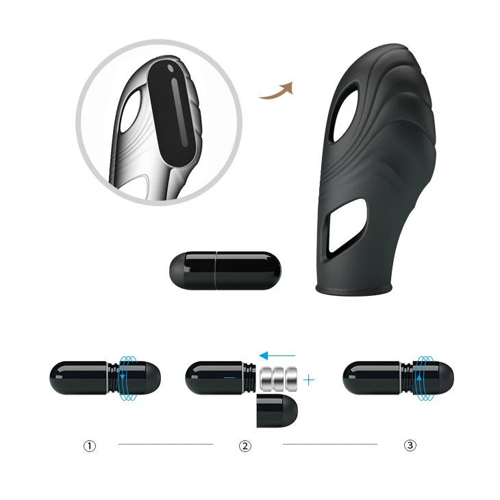 Vibratore da dito Lich – vibrante, nero | Pretty Love