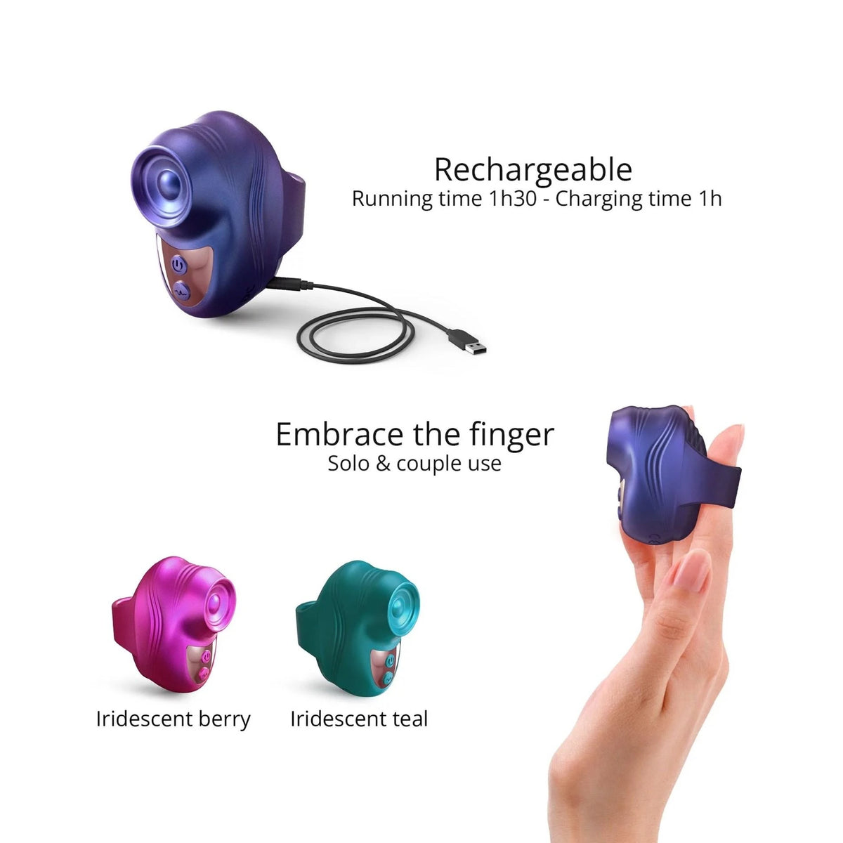 Vibratore da dito Iridescent 10 funzioni – ricaricabile | Love to Love