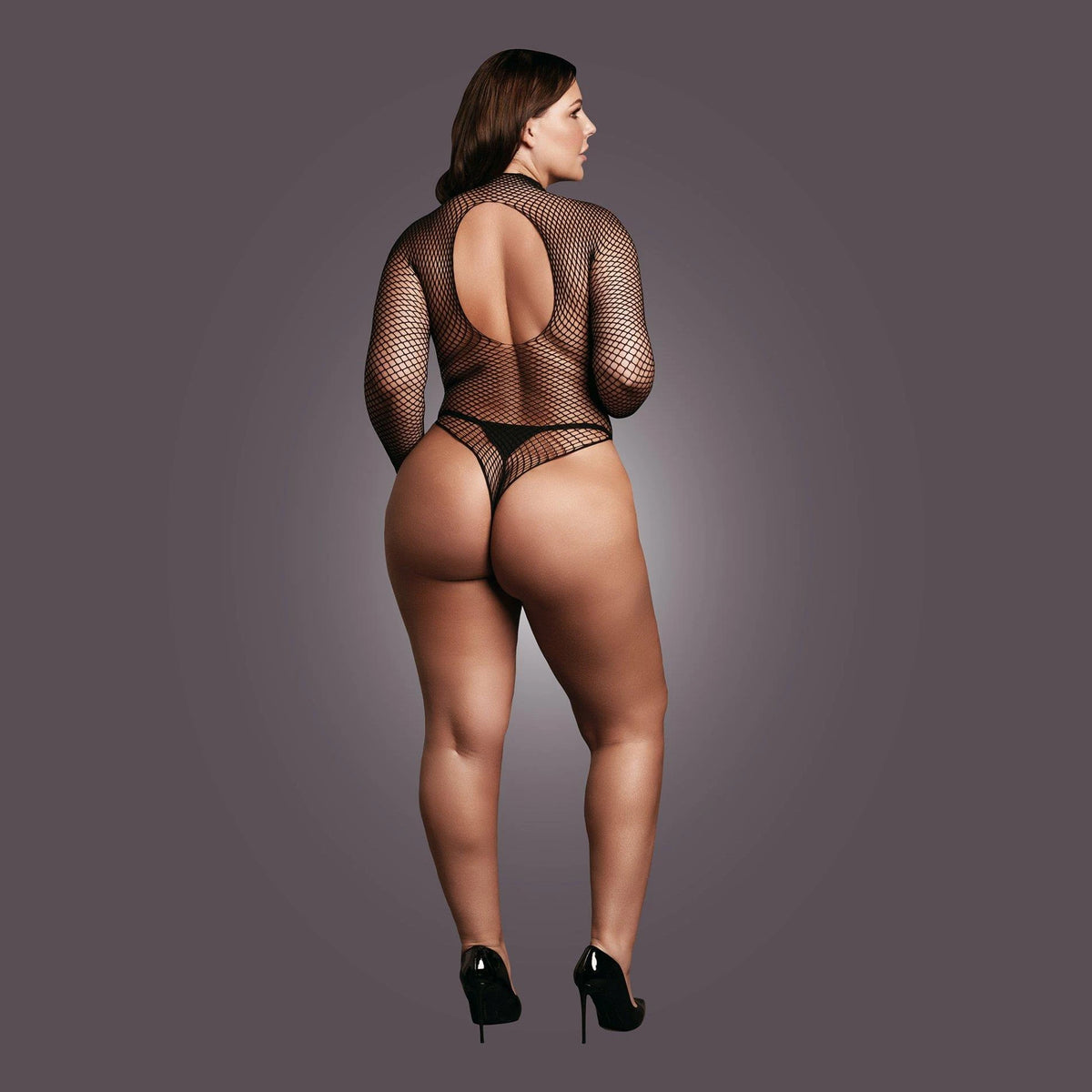 Body Structure and Turtle Neck Queen – tamanhos grandes, preto | Le Désir