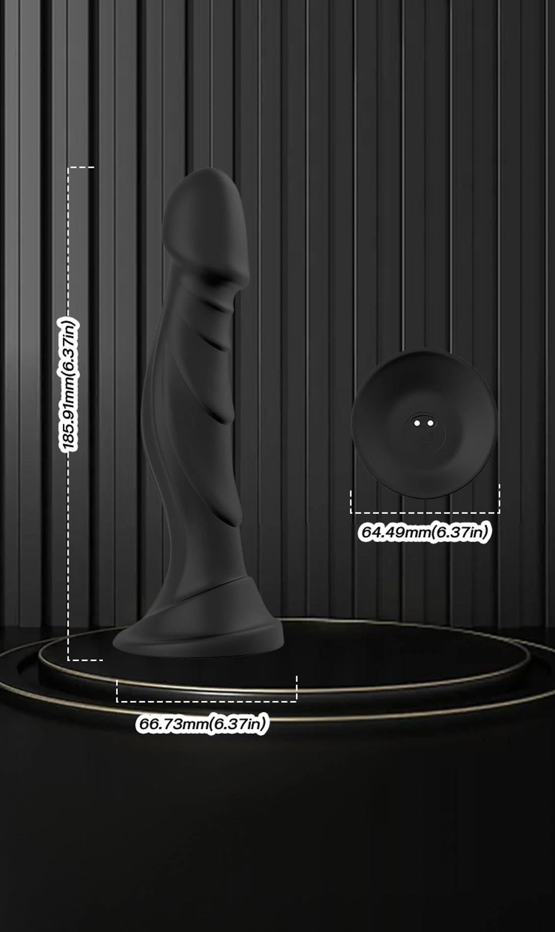 Realistic dildo Optimus 9 functions – remote control, rechargeable, black | Favorites
