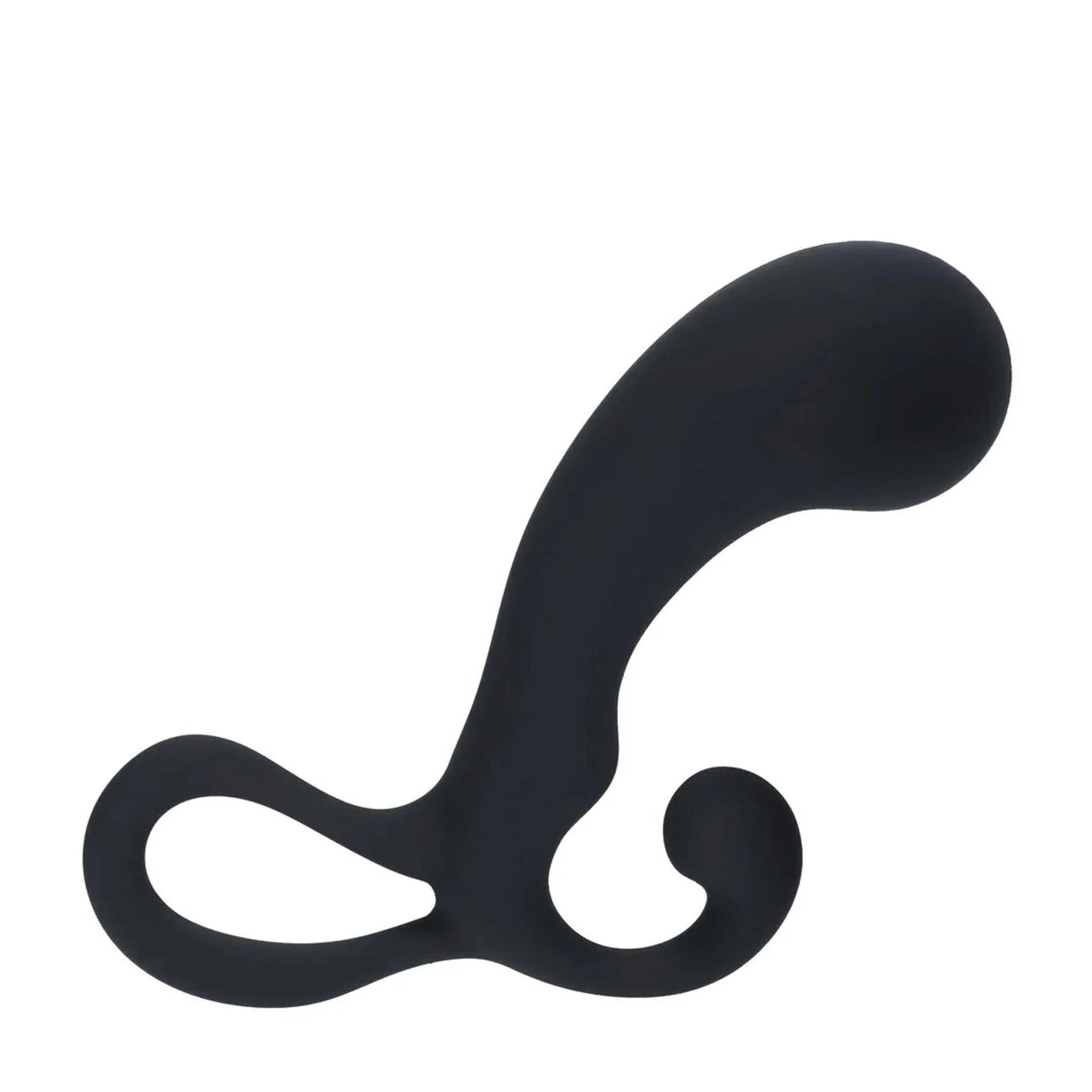 Masseur de prostate en silicone avec boucle - M - Noir