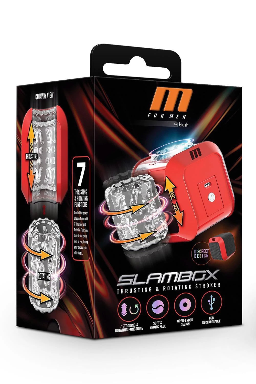 Masturbateur Slambox 7 fonctions – rechargeable, rouge | Blush