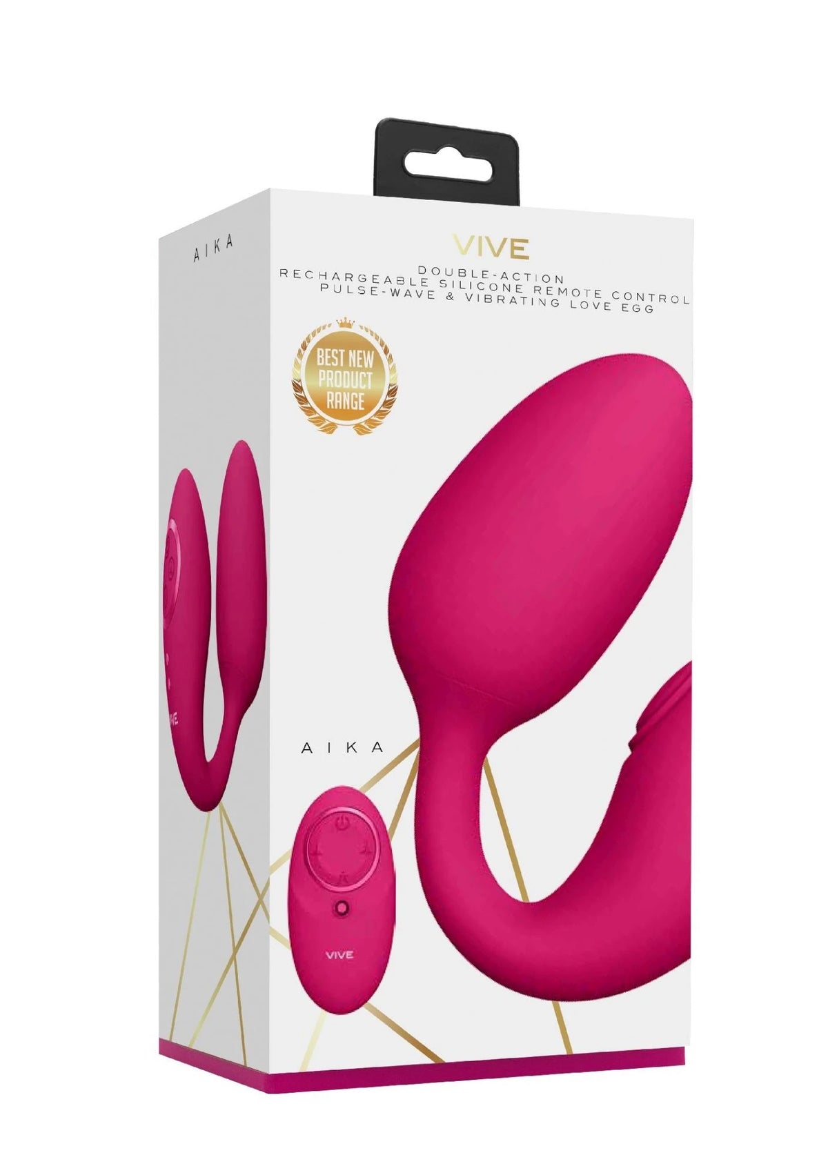 Ovetto vibrante Aika Pulse Wave 10 funzioni – con telecomando, rosa | Shots Toys
