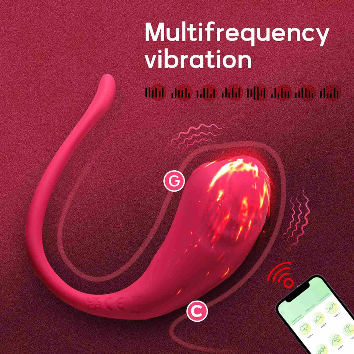 Vibrating egg 9 speeds – app-controlled, rechargeable, red | Favorites