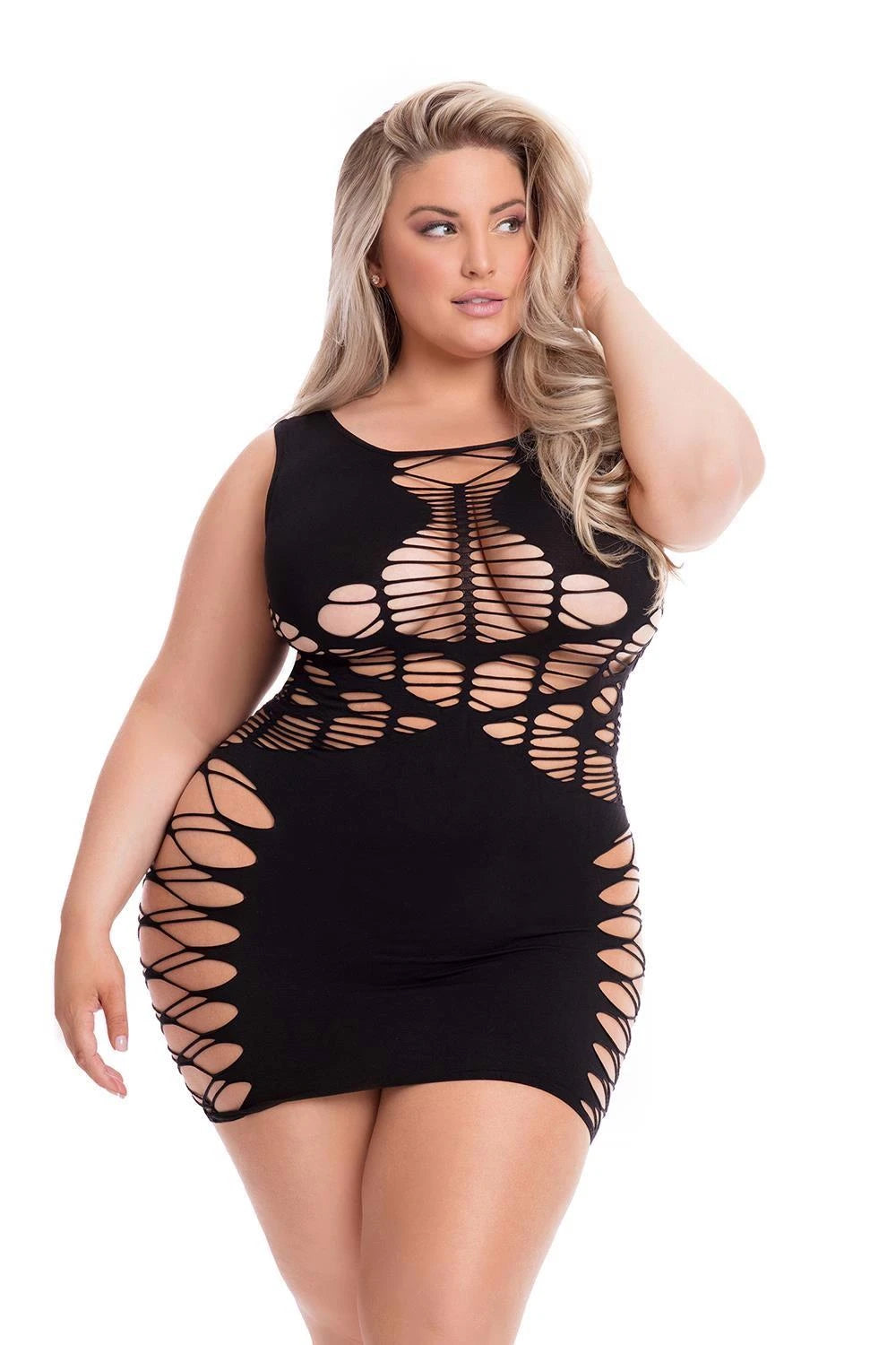 Robe Dynamite Diva – grandes tailles, noire | Pink Lipstick Lingerie