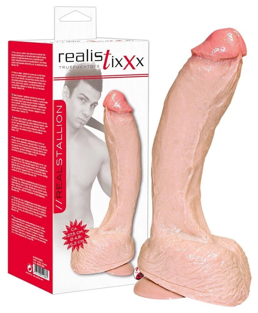 Dildo realistico Stallion 25.5 cm – con ventosa, nude | Realistixxx