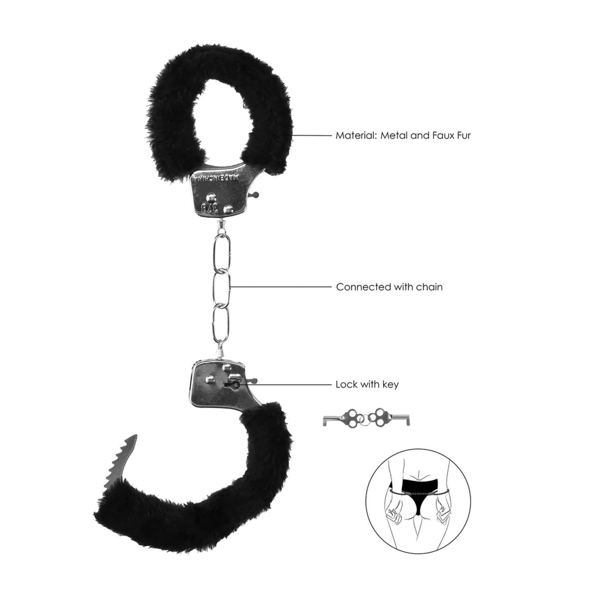 Manette Beginner's Furry Cuffs – nera | Ouch!