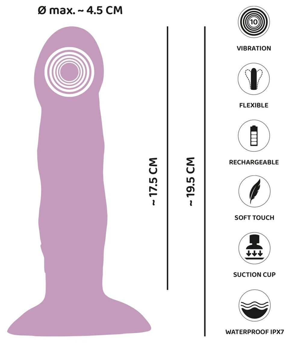 Vibratore speciale Heart Guy – ricaricabile, viola
