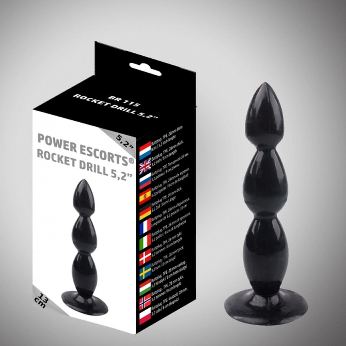 Plug anale Rocket drill – nero 20-BR115-BLACK | Power Escorts