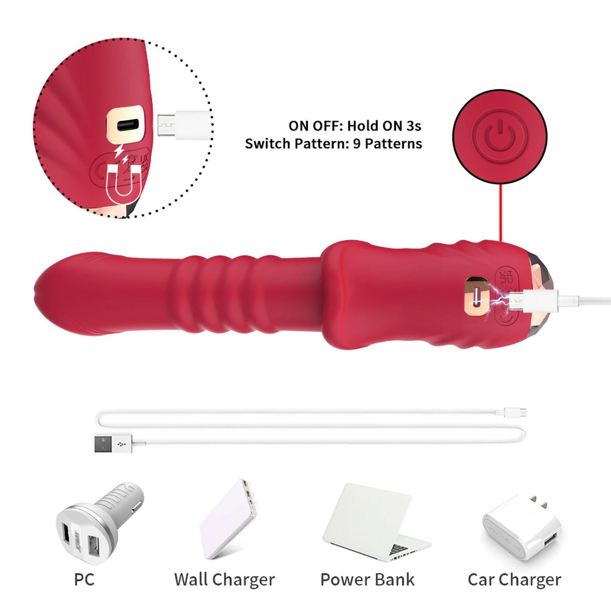 Stimolatore clitorideo Licking Puppy 9 funzioni – ricaricabile, rosso | Favorites