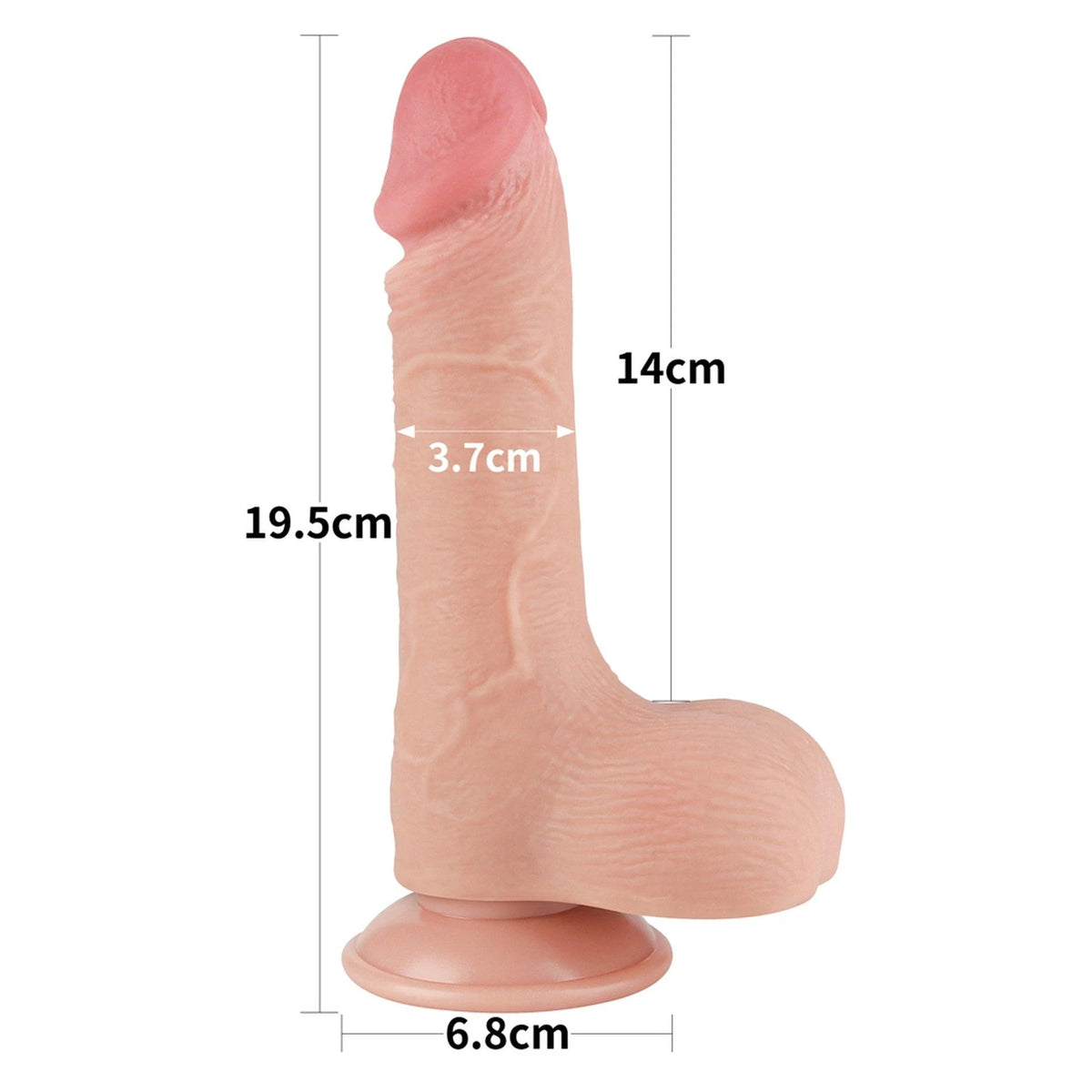 Realisztikus dildó Layer 19.5 cm – tapadókorongos, dupla, testszínű 10-LV317204 | Lovetoy