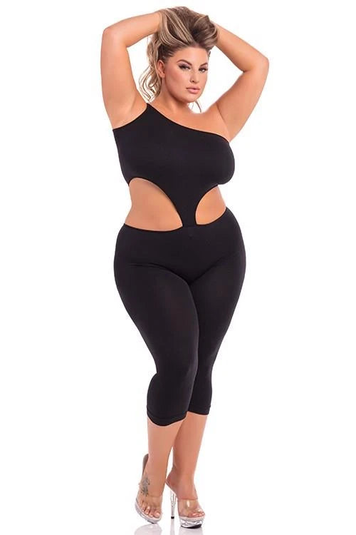 Catsuit Shoulder Cropped – tallas grandes | Pink Lipstick Lingerie