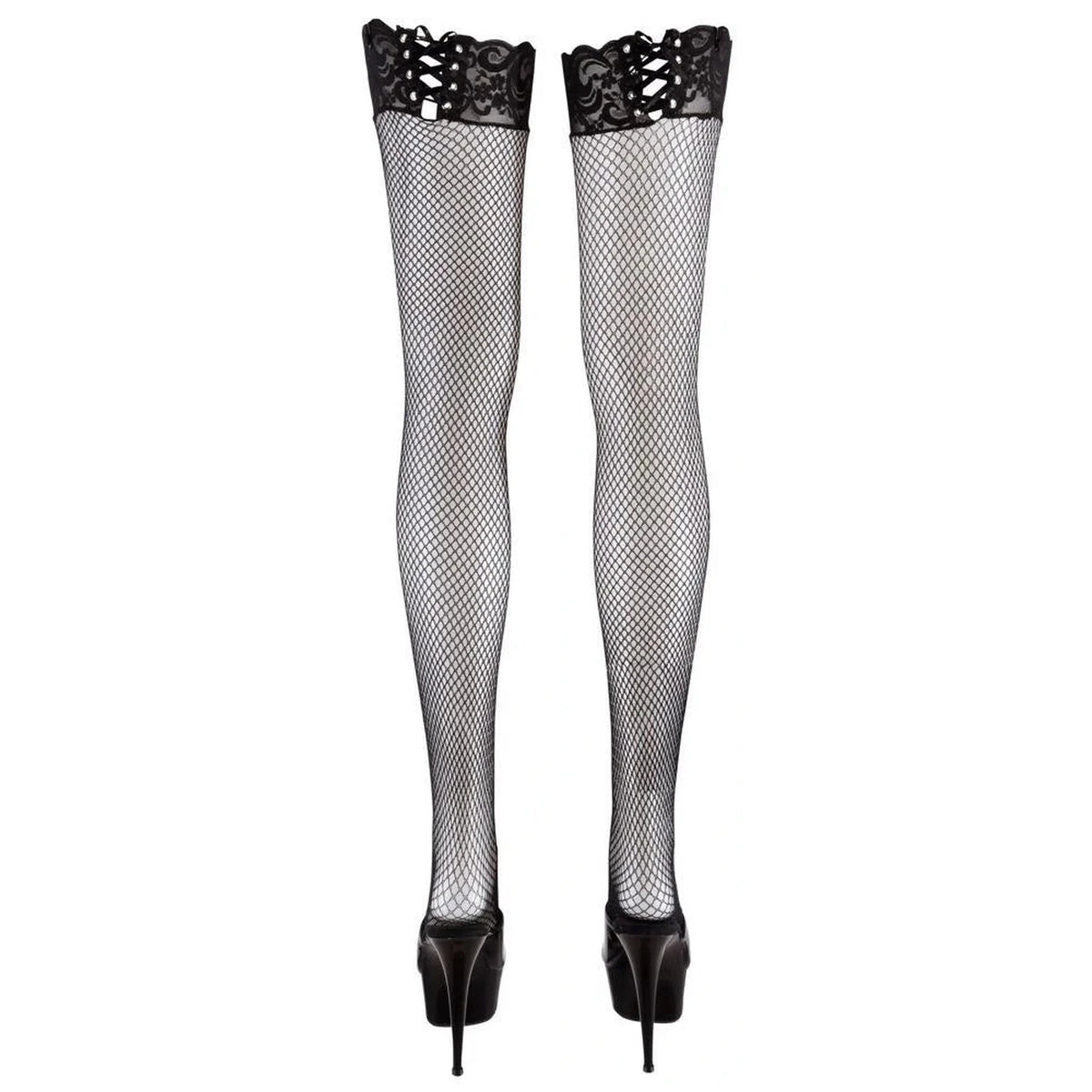 Stockings – mesh, lace, black 25201171121 | Cottelli LEGWEAR