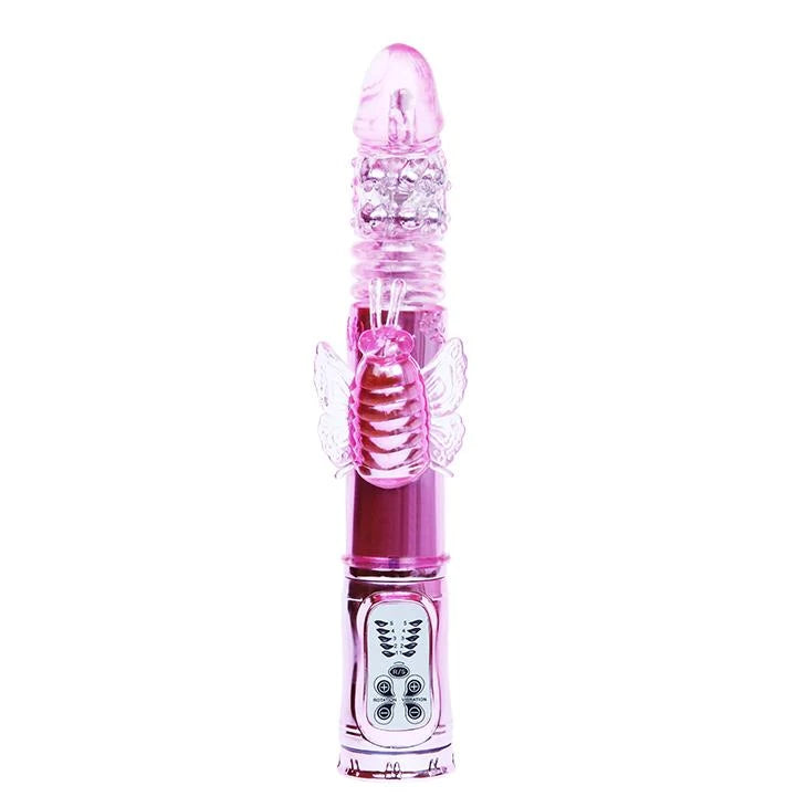 Vibratore rabbit Throbbing Butterfly 5 funzioni – ricaricabile, rosa | Baile
