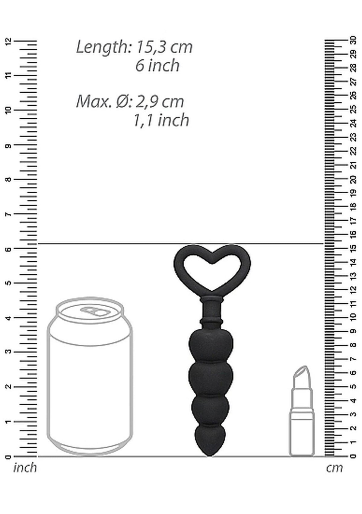 Plug anale 15.3 cm – nero | Ouch!