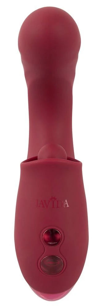 Vibratore rabbit 3 funzioni – ricaricabile, a spinta, rosso | JAVIDA