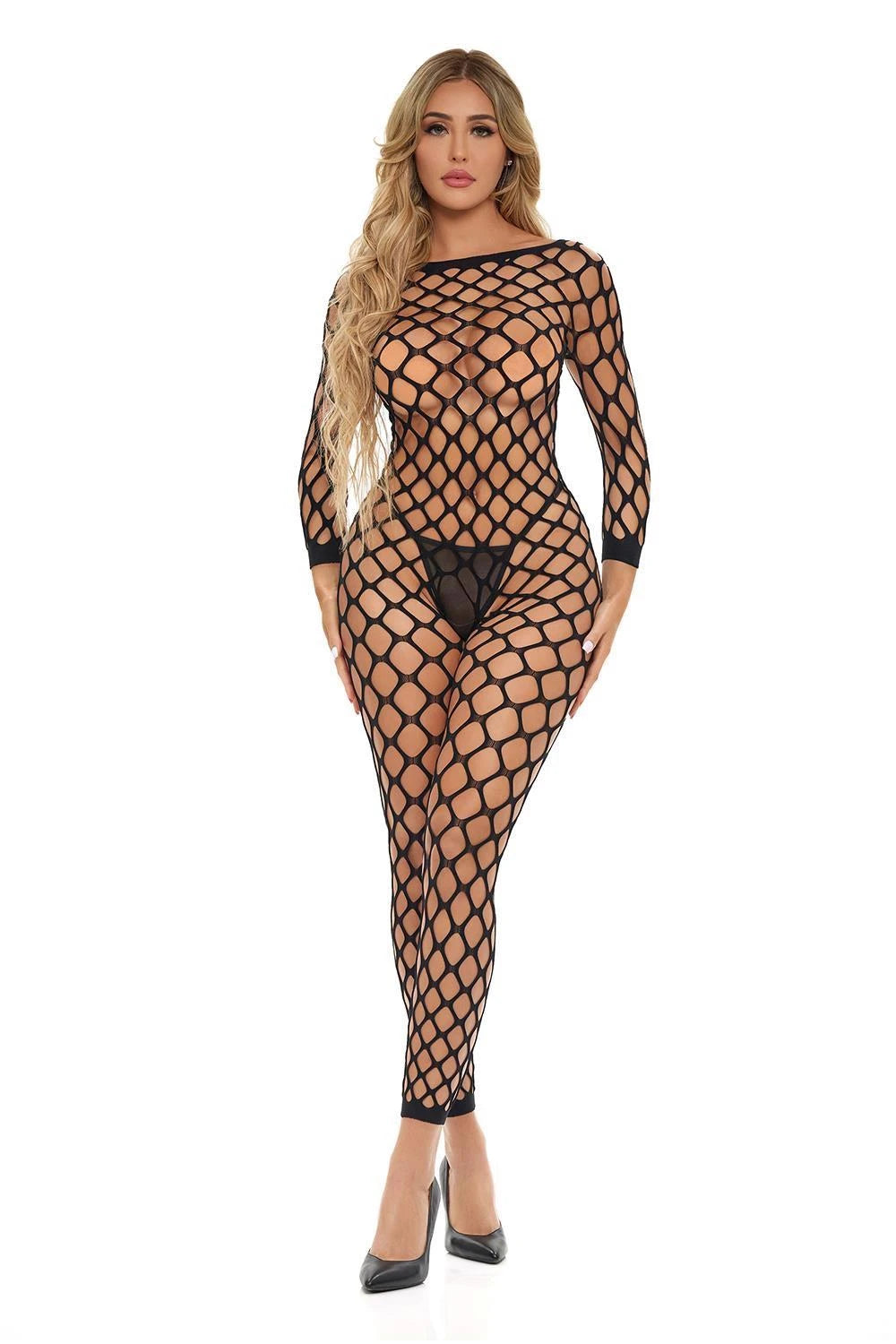 Catsuit Swipe Right – aberto, preto | Pink Lipstick Lingerie