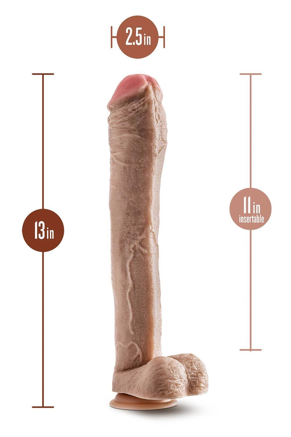 Dildo realistico DR MR ED 33 cm – con ventosa, beige | Blush