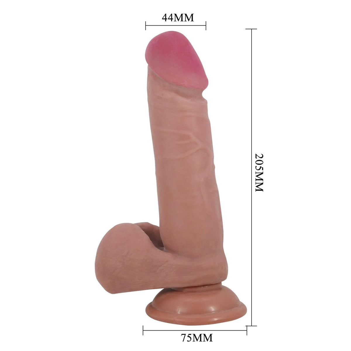 Consolador realista – con ventosa, sumergible, nude BW-008017LP-1 | Baile