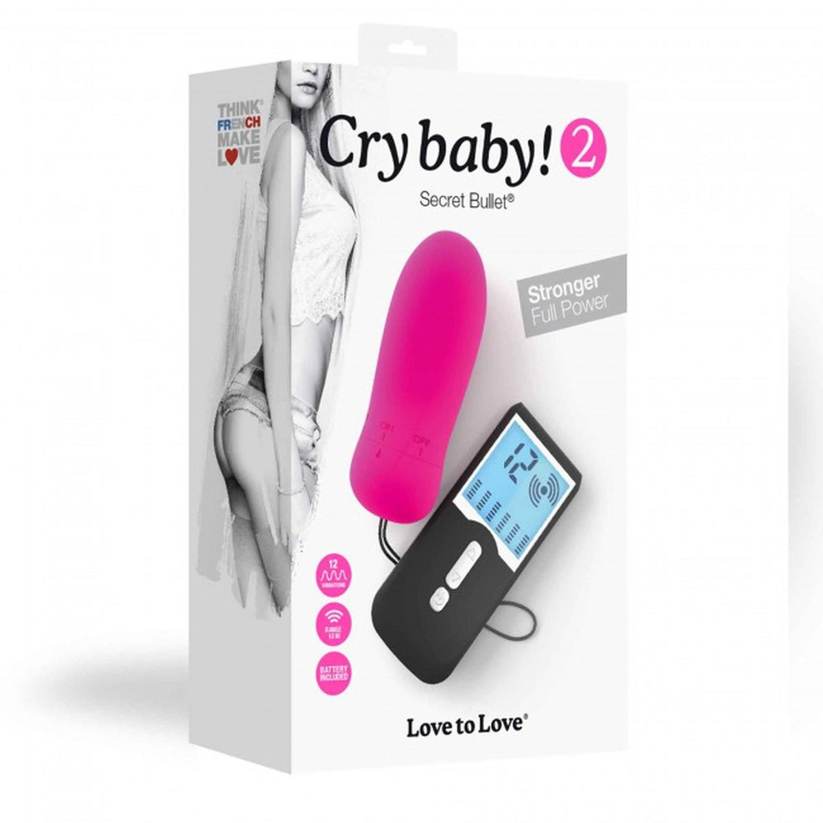 Ovetto vibrante CRY Baby 2 Danger 12 funzioni – con telecomando, rosa | Love to Love
