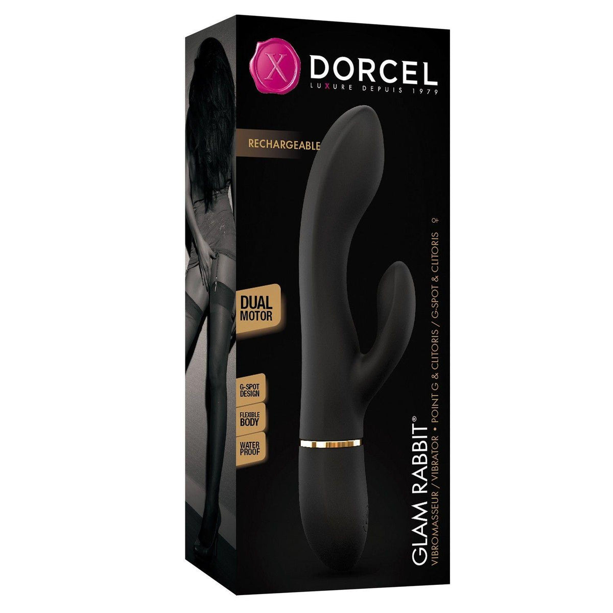Vibratore rabbit Glam – ricaricabile, nero | Dorcel