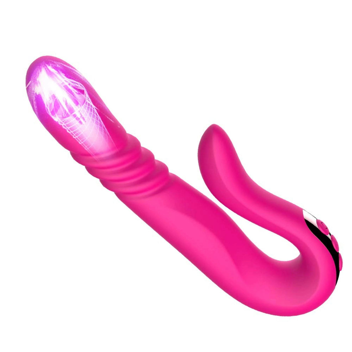 Vibromasseur rabbit Twirling Thruster 3 vitesses – rechargeable, chauffant, fuchsia | Favorites