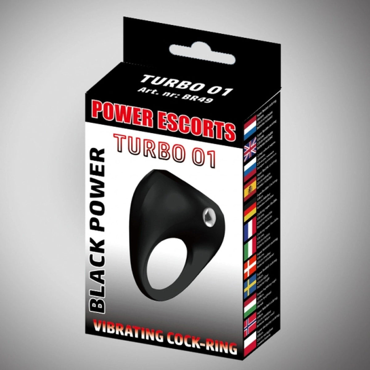 Péniszgyűrű Turbo 01 vibratinging – vibrációs, fekete | Power Escorts