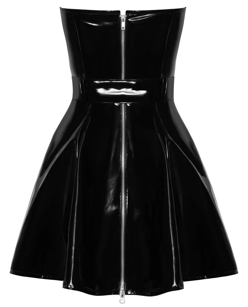 Dress – wetlook, strapless, black 28516871031 | Black Level