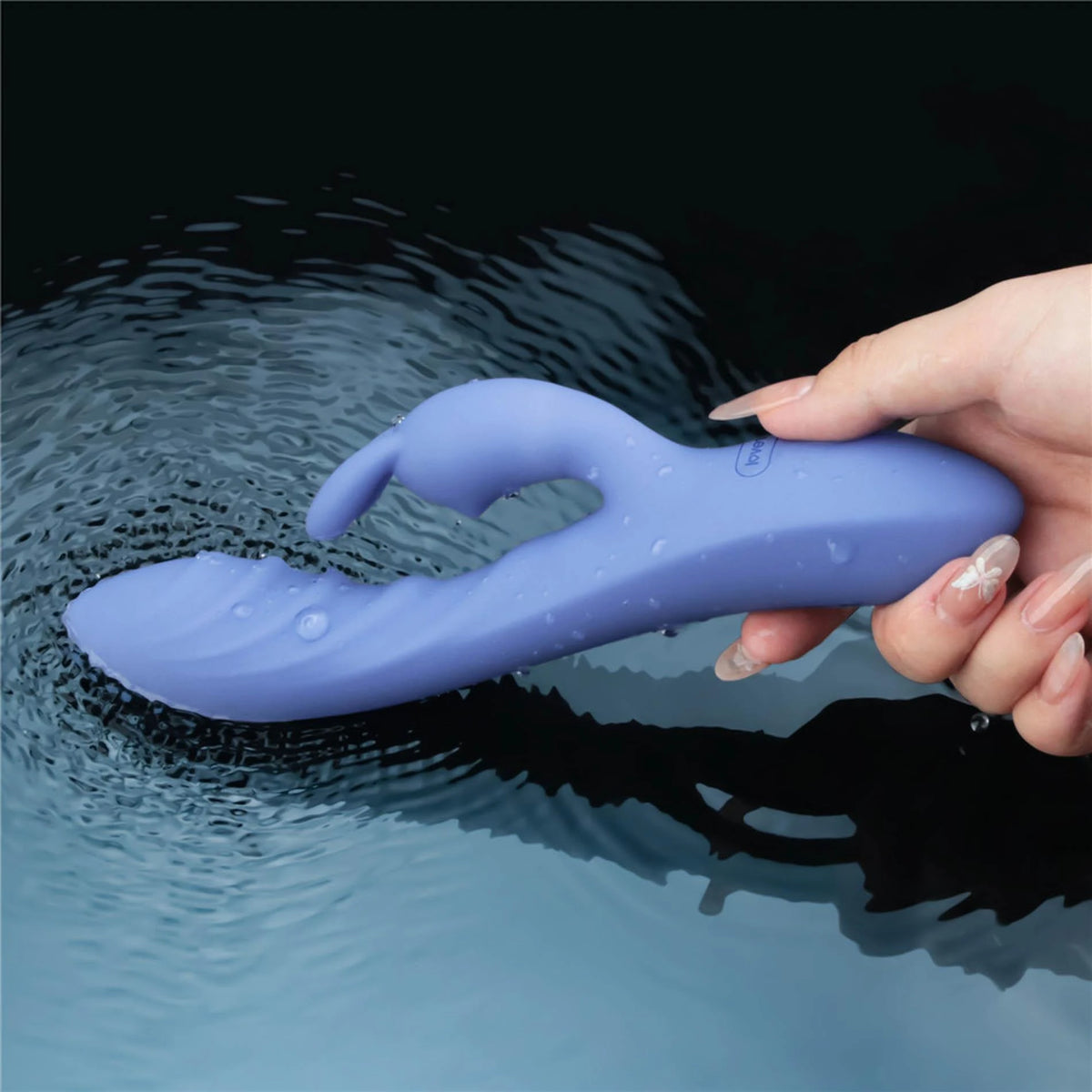 Rabbit vibrátor L'Allure Swirl – újratölthető, kék | Lovetoy