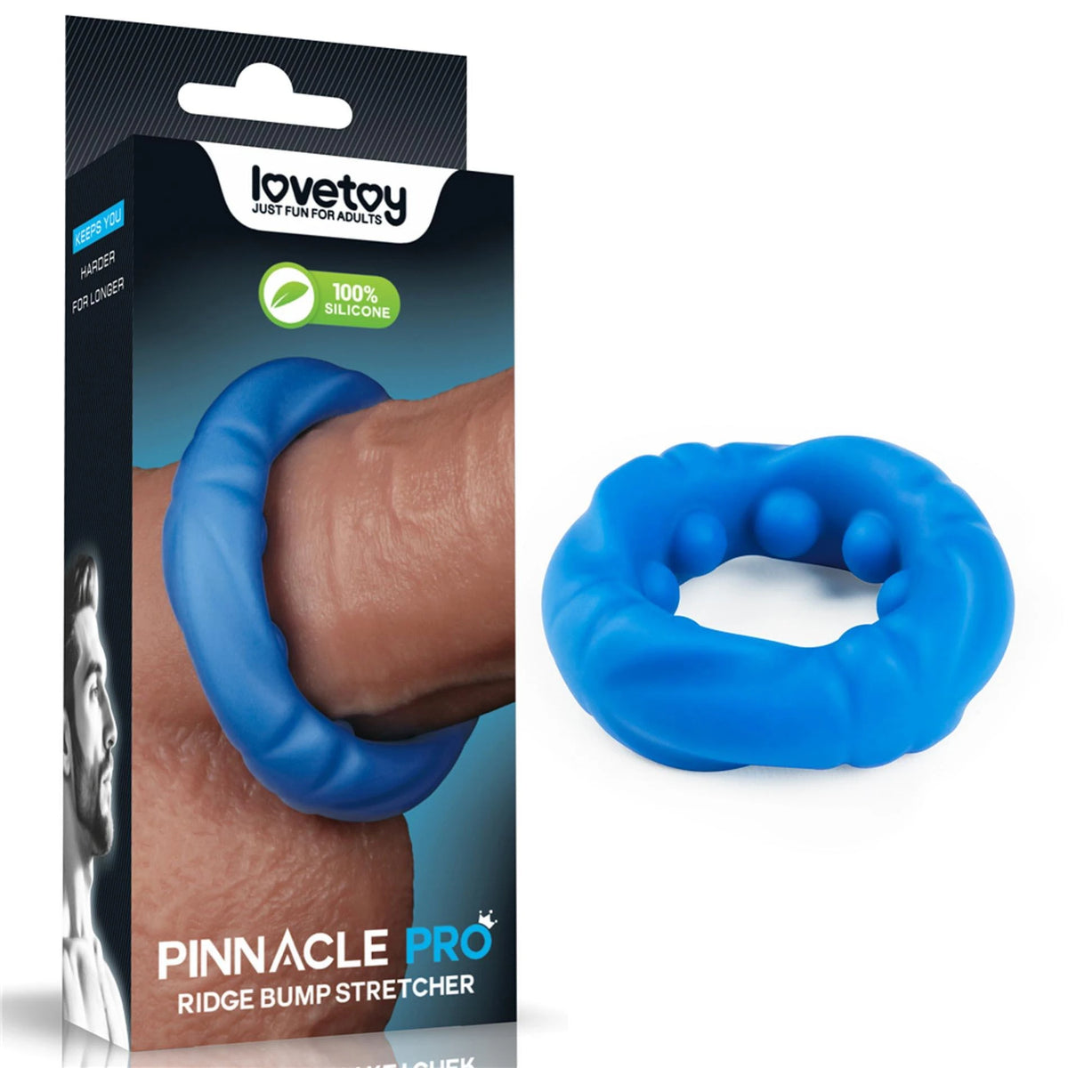 Anello fallico Pinnacle Pro Ridge Bump – vibrante, blu | Lovetoy