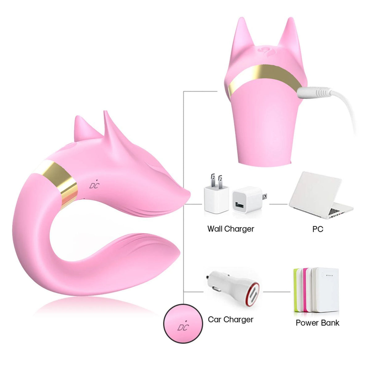Stimolatore clitorideo Fox 9 funzioni – con telecomando, ricaricabile, rosa | Favorites