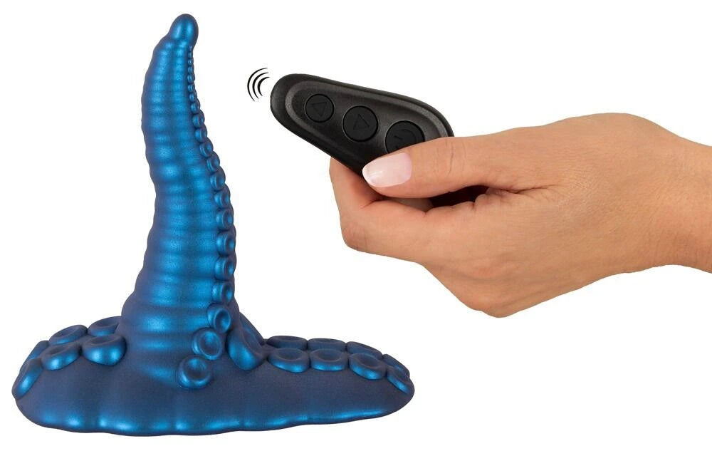 Realistic vibrator Tentacle Pad 10 functions – remote control, with suction cup, blue | Beasty Cocks