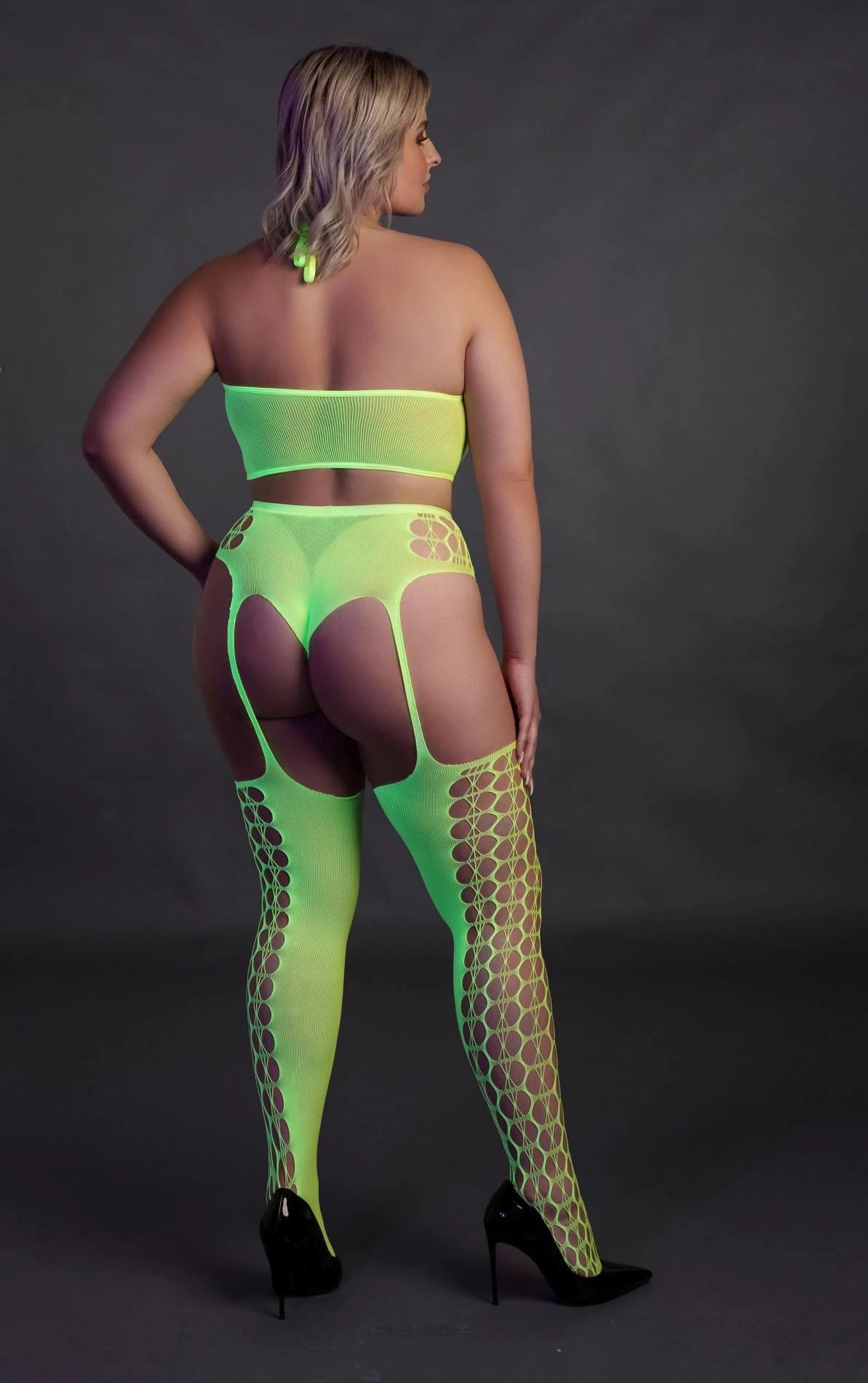 Meias Crop – tamanhos grandes, verde | Ouch!
