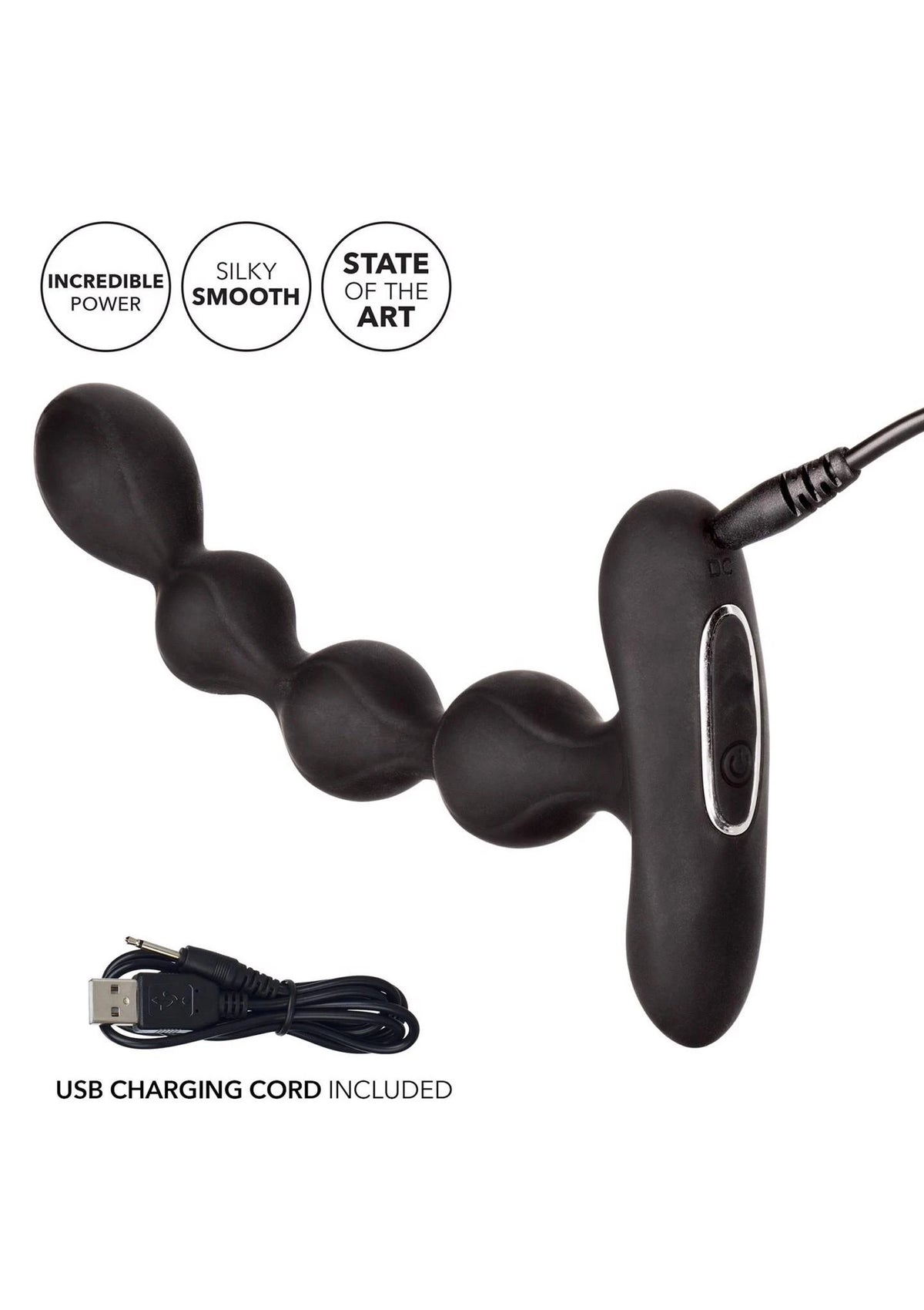 Vibratore anale Eclipse Slender – ricaricabile, nero | Calexotics