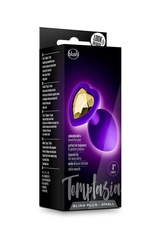 Plug anal Temptasia Bling 7.6 cm – avec bijou, violet | Blush