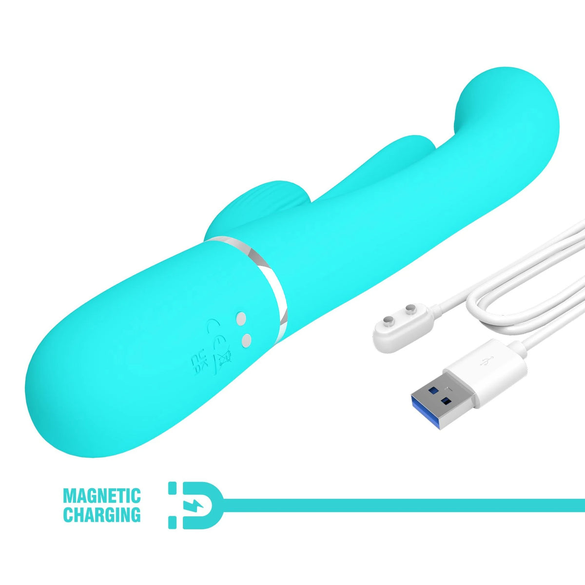 Vibrador rabbit Twinkled Tenderness 7 thumping 7 funções – azul claro | Pretty Love