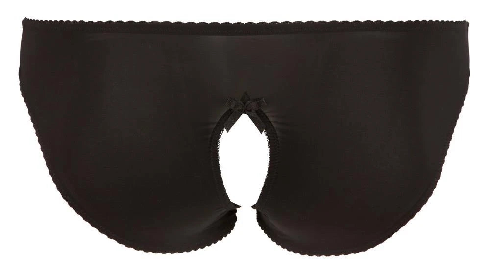 Cueca – em renda, com laços, preta | Cottelli CURVES