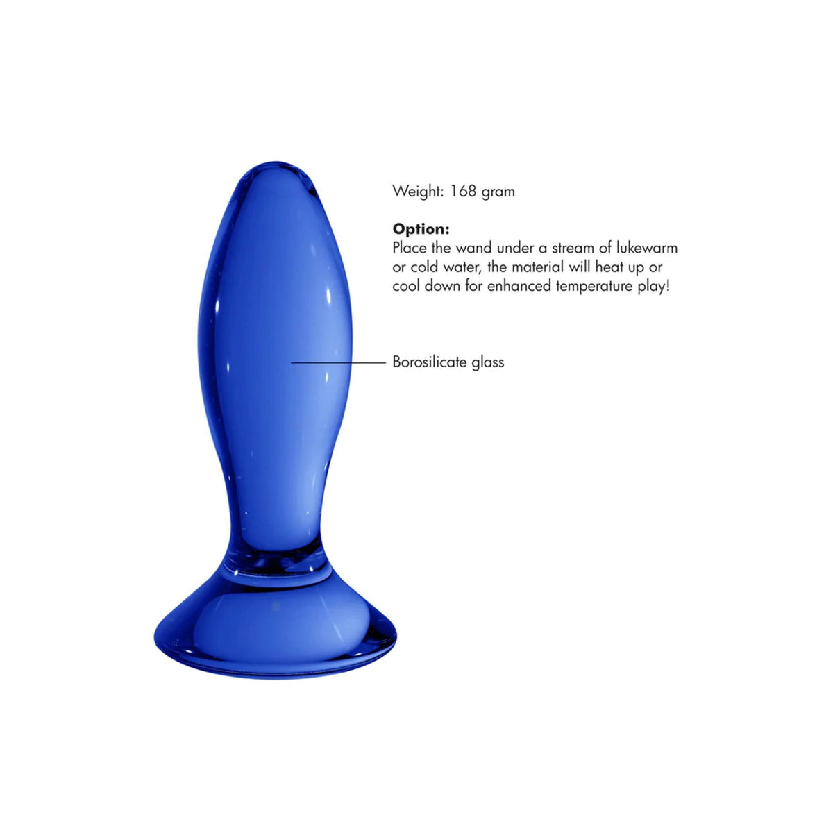 Plug anale Follower 11.5 cm – in vetro, blu | Chrystalino