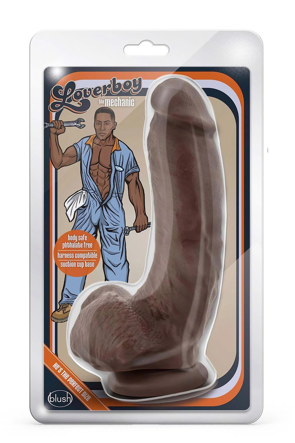 Realistischer Dildo Loverboy THE Mechanic 22.9 cm – mit Saugnapf, braun | Blush
