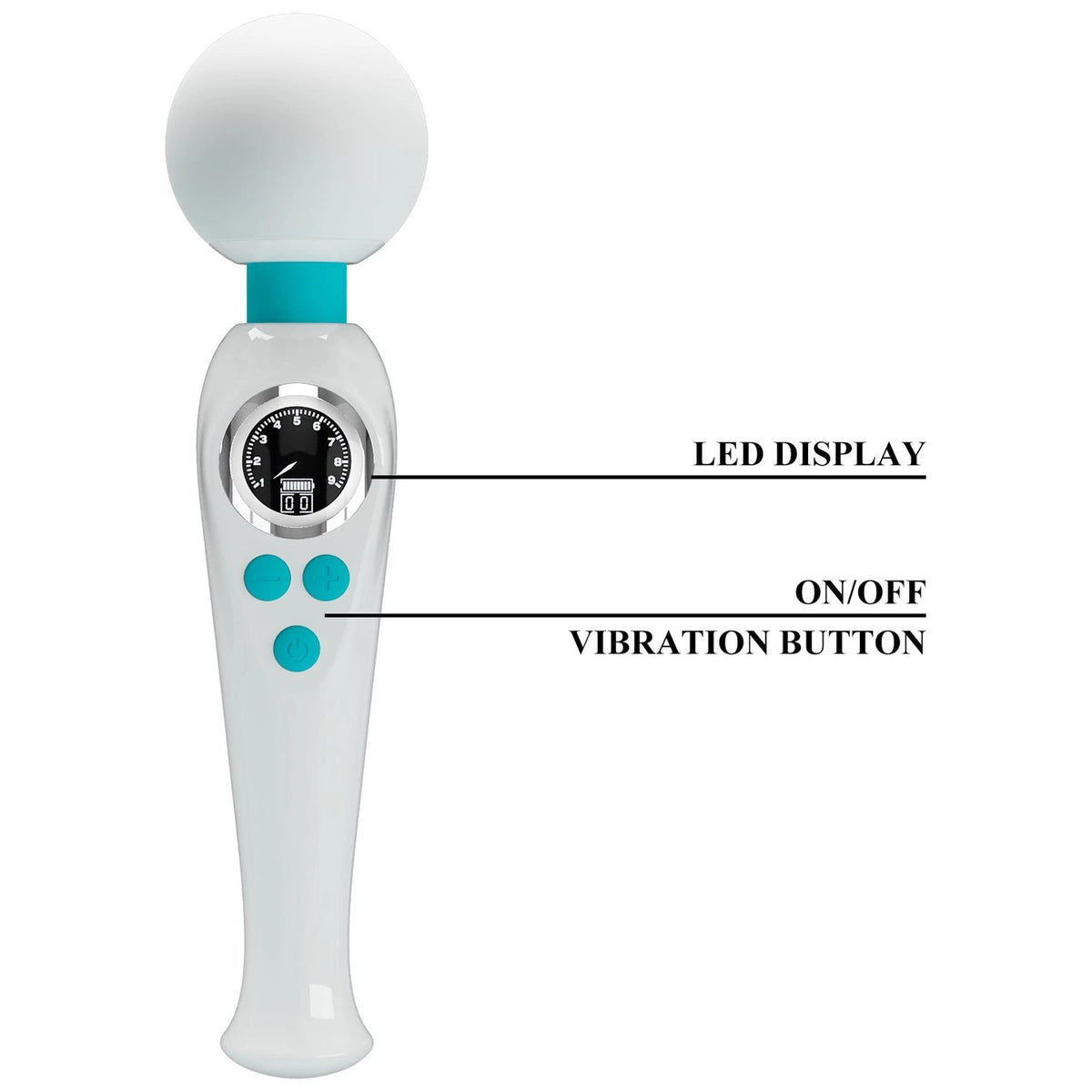 Masseur wand Skyler Stavros The Great 10 fonctions – rechargeable, blanc | Pretty Love