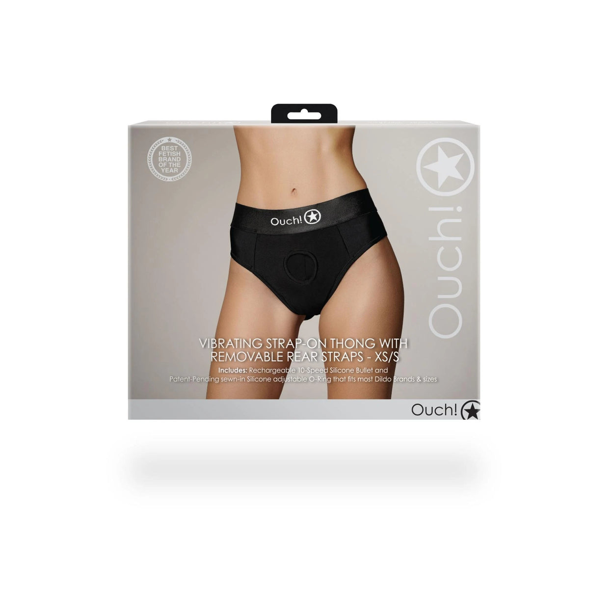 Imbracatura strap-on Removable 10 velocità – nera | Ouch!