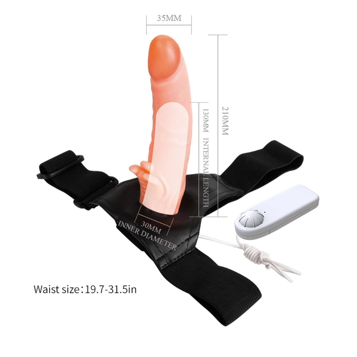 Arnés strap-on Sensual Comfort – con mando a distancia, vibrador | Baile