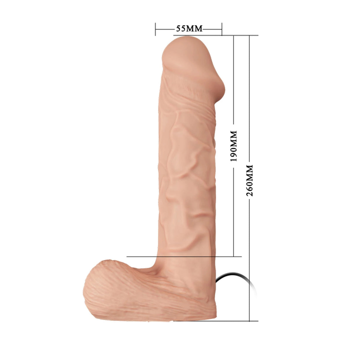 Arnés strap-on RealDeal 10.2″ – con mando a distancia, vibrador | Baile