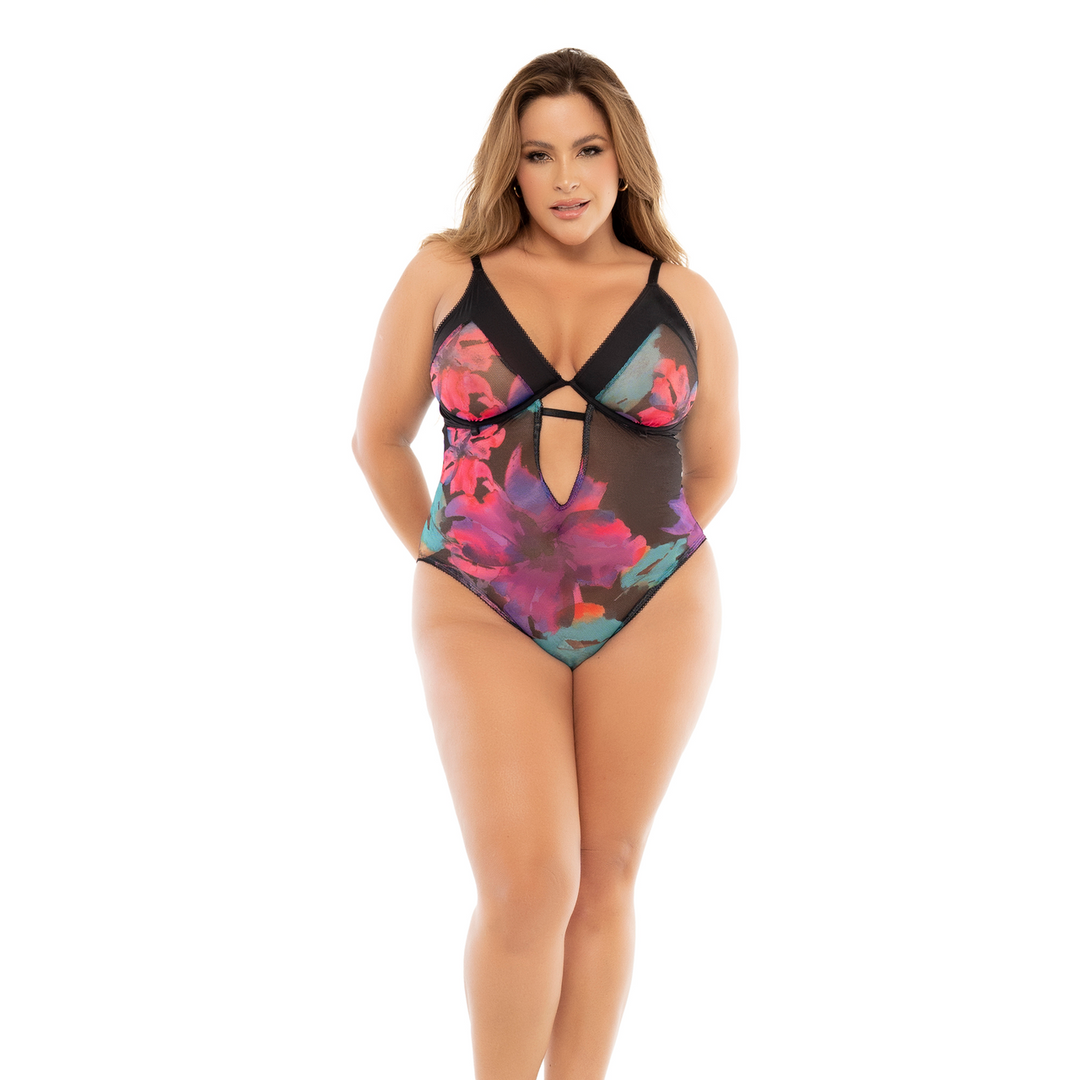Teddy - 1/2X - Black Dream Flower Print