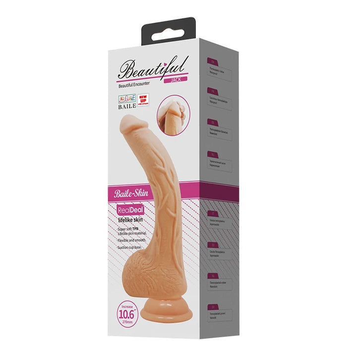 Realistischer Vibrator Jack 10.6″″ – mit Fernbedienung, hautfarben | Baile