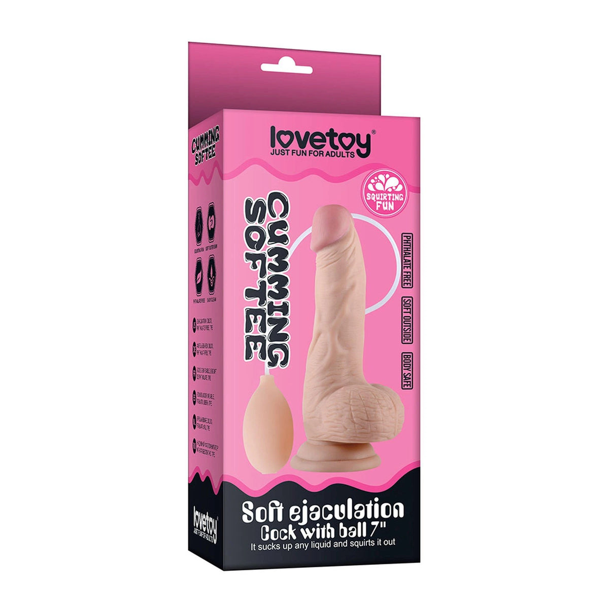 Gode réaliste 8″ Ejaculation 20.3 cm – avec ventouse, vibrant, nude | Lovetoy